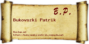 Bukovszki Patrik névjegykártya