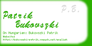 patrik bukovszki business card